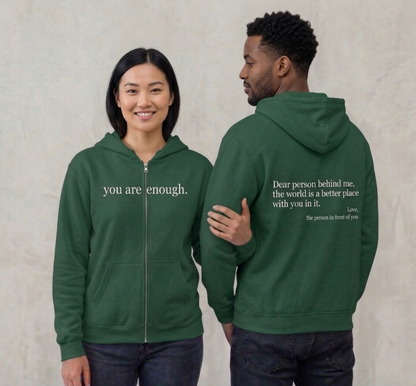 "Dear Person Behind Me" Zip Up